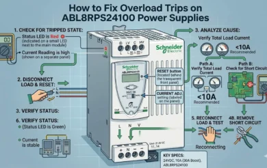 How to Fix Overload Trips on ABL8RPS24100 Power Supplies