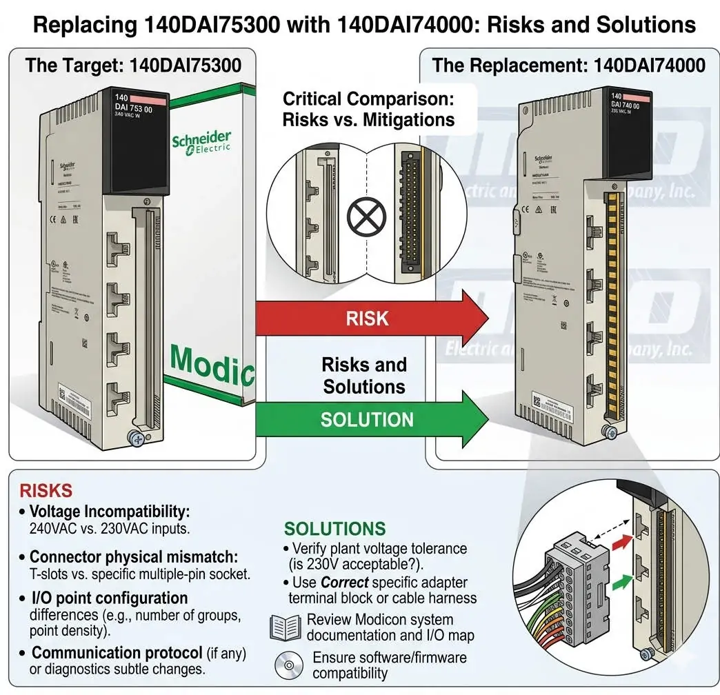 Replacing 140DAI75300 with 140DAI74000 Risks and Solutions