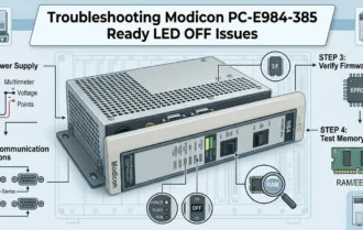 Troubleshooting Modicon PC-E984-385 Ready LED OFF Issues