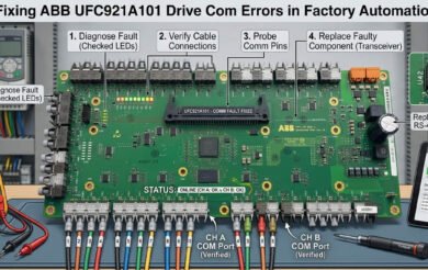Fixing ABB UFC921A101 Drive Com Errors in Factory Automation