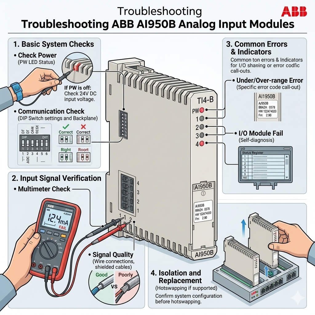 Troubleshooting ABB AI950B Analog Input Modules