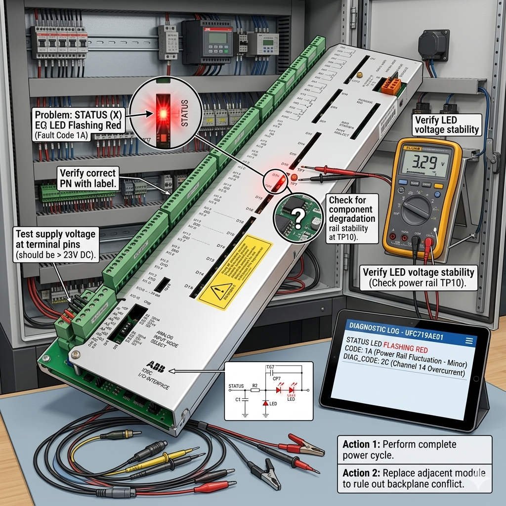 Troubleshooting ABB UFC719AE01 Flashing Red STATUS Light