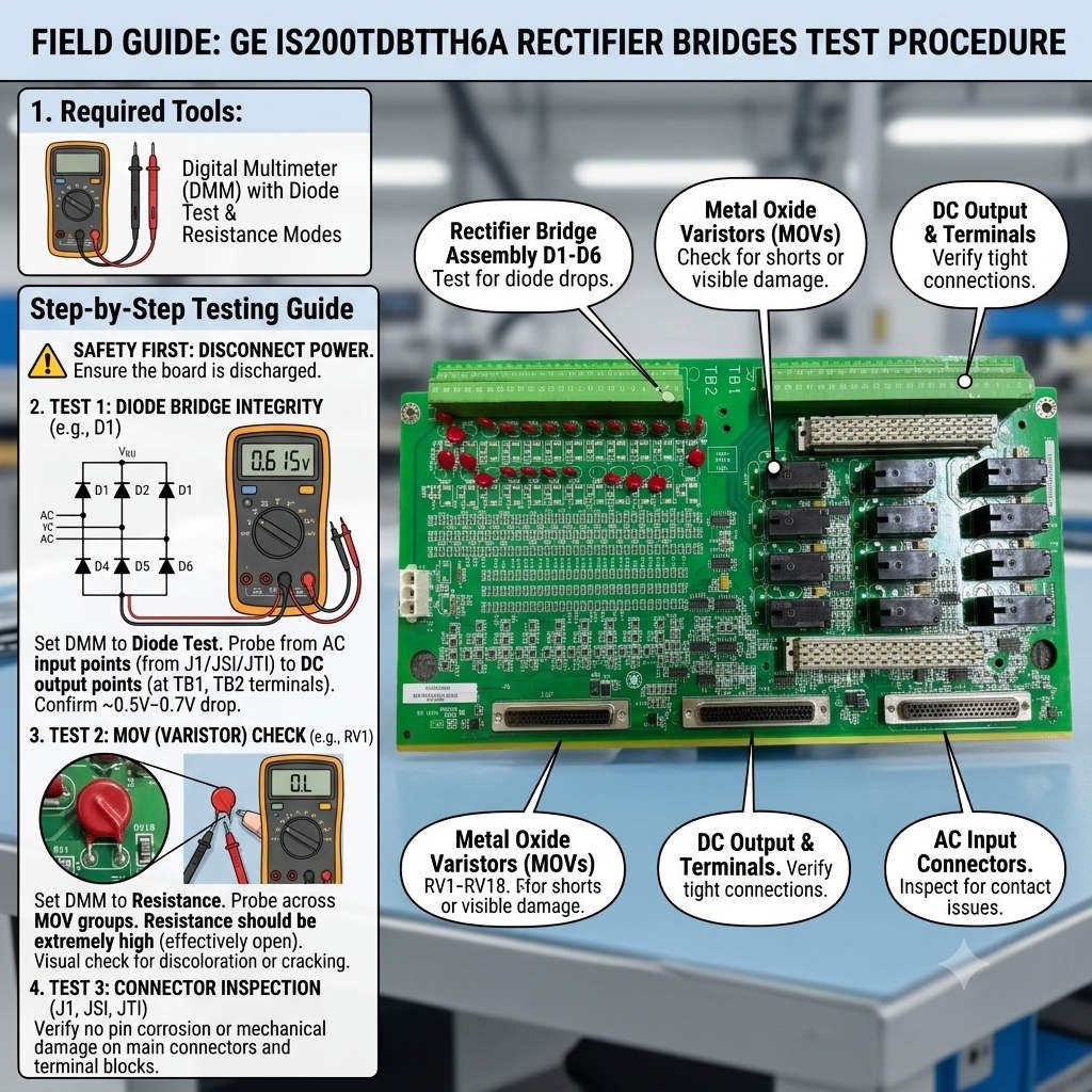 How to Test GE IS200TDBTH6A Rectifier Bridges